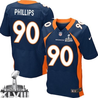 Nike Denver Broncos #90 Shaun Phillips Navy Blue Alternate Super Bowl XLVIII Men's Stitched NFL New