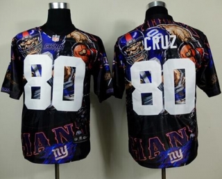Nike New York Giants #80 Victor Cruz Team Color Men's Stitched NFL Elite Fanatical Version Jersey