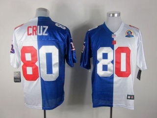 Nike New York Giants #80 Victor Cruz Royal Blue White With Hall of Fame 50th Patch Men's Stitched NF