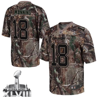 Nike Denver Broncos #18 Peyton Manning Camo Super Bowl XLVIII Men's Stitched NFL Realtree Elite Jers