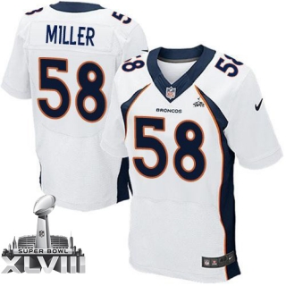 Nike Denver Broncos #58 Von Miller White Super Bowl XLVIII Men's Stitched NFL New Elite Jersey