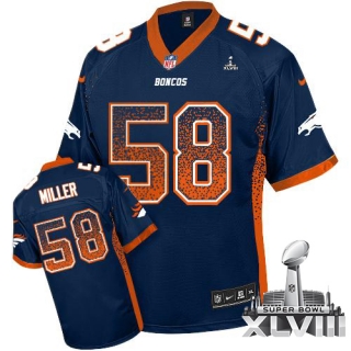 Nike Denver Broncos #58 Von Miller Navy Blue Alternate Super Bowl XLVIII Men's Stitched NFL Elite Dr
