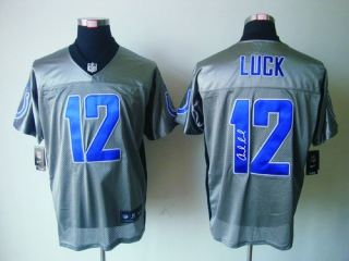 Autographed Nike Indianapolis Colts #12 Andrew Luck Grey Shadow Men's Stitched NFL Elite Jersey