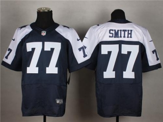 Nike Dallas Cowboys #77 Tyron Smith Navy Blue Thanksgiving Throwback Men's Stitched NFL Elite Jersey