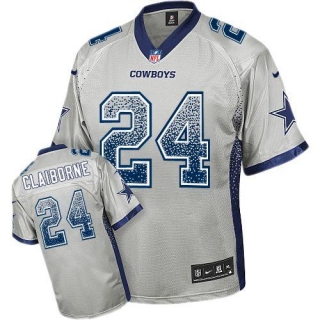 Nike Dallas Cowboys #24 Morris Claiborne Grey Men's Stitched NFL Elite Drift Fashion Jersey