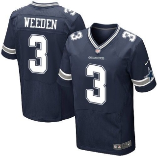 Nike Dallas Cowboys #3 Brandon Weeden Navy Blue Team Color Men's Stitched NFL Elite Jersey