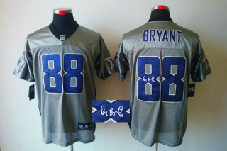 Autographed Nike Dallas Cowboys #88 Dez Bryant Grey Shadow Men's Stitched NFL Elite Jersey