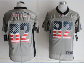Nike Dallas Cowboys #82 Jason Witten Grey Men's Stitched NFL Elite USA Flag Fashion Jersey