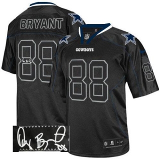Nike Dallas Cowboys #88 Dez Bryant Lights Out Black Men's Stitched NFL Elite Autographed Jersey