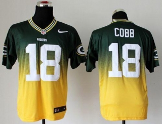 Nike Green Bay Packers #18 Randall Cobb Green Gold Men's Stitched NFL Elite Fadeaway Fashion Jersey