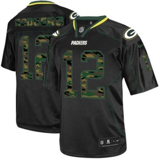 Nike Green Bay Packers #12 Aaron Rodgers Black Men's Stitched NFL Elite Camo Fashion Jersey