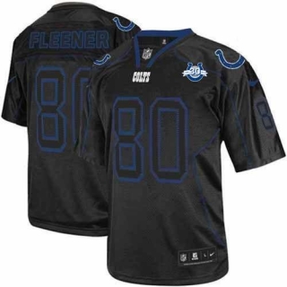 Nike Indianapolis Colts #80 Coby Fleener Lights Out Black With 30TH Seasons Patch Men's Stitched NFL