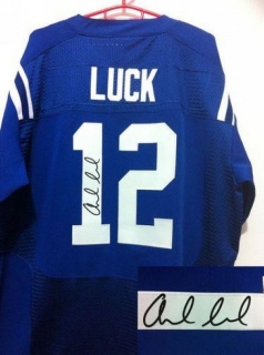 Nike Indianapolis Colts #12 Andrew Luck Royal Blue Team Color Men's Stitched NFL Elite Autographed J