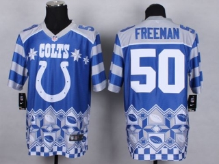 Nike Indianapolis Colts #50 Jerrell Freeman Royal Blue Men's Stitched NFL Elite Noble Fashion Jersey
