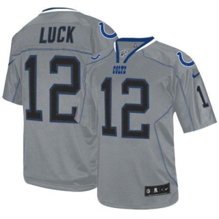 Nike Indianapolis Colts #12 Andrew Luck Lights Out Grey Men's Stitched NFL Elite Jersey