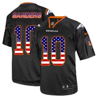 Nike Denver Broncos #10 Emmanuel Sanders Black Men's Stitched NFL Elite USA Flag Fashion Jersey