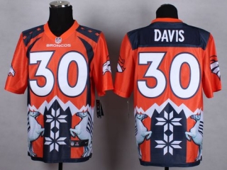 Nike Denver Broncos #30 Terrell Davis Orange Men's Stitched NFL Elite Noble Fashion Jersey