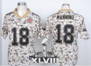 Nike Denver Broncos #18 Peyton Manning Camo USMC Super Bowl XLVIII Men's Stitched NFL Elite Jersey