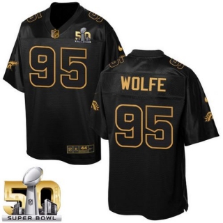 Nike Denver Broncos #95 Derek Wolfe Black Super Bowl 50 Men's Stitched NFL Elite Pro Line Gold Colle
