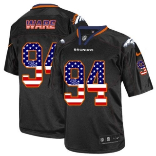 Nike Denver Broncos #94 DeMarcus Ware Black Men's Stitched NFL Elite USA Flag Fashion Jersey