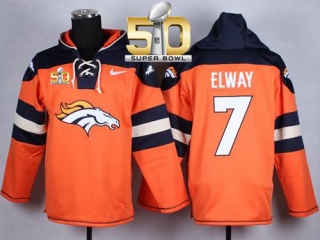 Nike Denver Broncos #7 John Elway Orange Super Bowl 50 Player Pullover NFL Hoodie