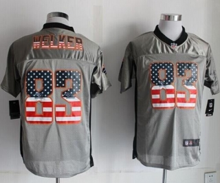 Nike Denver Broncos #83 Wes Welker Grey Men's Stitched NFL Elite USA Flag Fashion Jersey