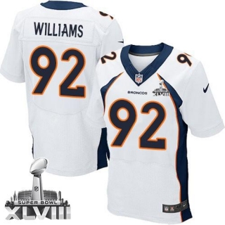 Nike Denver Broncos #92 Sylvester Williams White Super Bowl XLVIII Men's Stitched NFL New Elite Jers