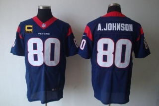Nike Houston Texans -80 Andre Johnson Navy Blue Team Color With C Patch Mens Stitched NFL Elite Jers