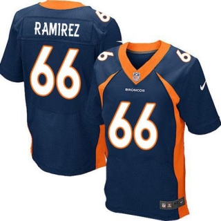 Nike Denver Broncos #66 Manny Ramirez Navy Blue Alternate Men's Stitched NFL New Elite Jersey