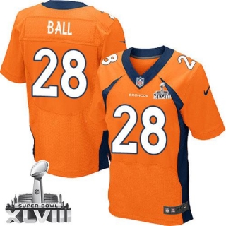 Nike Denver Broncos #28 Montee Ball Orange Team Color Super Bowl XLVIII Men's Stitched NFL New Elite