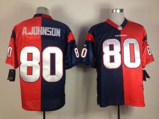 Nike Houston Texans -80 Andre Johnson Navy Blue Red Mens Stitched NFL Elite Split Jersey