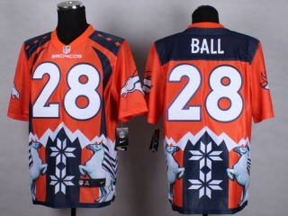 Nike Denver Broncos #28 Montee Ball Orange Men's Stitched NFL Elite Noble Fashion Jersey