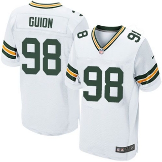 Nike Green Bay Packers #98 Letroy Guion White Men's Stitched NFL Elite Jersey