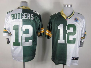 Nike Green Bay Packers #12 Aaron Rodgers Green White With Hall of Fame 50th Patch Men's Stitched NFL