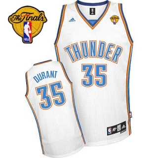 Oklahoma City Thunder #35 Kevin Durant White Finals Patch Stitched Youth NBA Jersey
