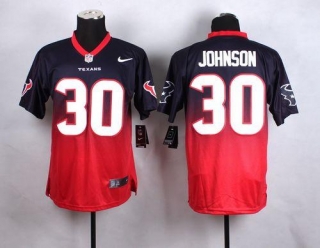 Nike Houston Texans #30 Kevin Johnson Navy Blue Red Men's Stitched NFL Elite Fadeaway Fashion Jersey