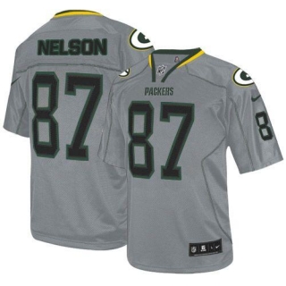 Nike Green Bay Packers #87 Jordy Nelson Lights Out Grey Men's Stitched NFL Elite Jersey