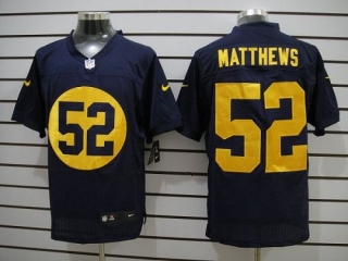 Nike Green Bay Packers #52 Clay Matthews Navy Blue Alternate Men's Stitched NFL Elite Jersey