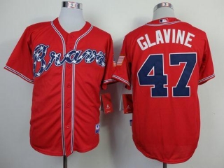 Atlanta Braves #47 Tom Glavine Red Cool Base Stitched MLB Jersey