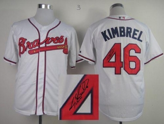Atlanta Braves #46 Craig Kimbrel White Cool Base Autographed Stitched MLB Jersey