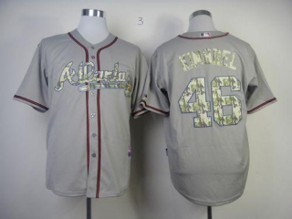 Atlanta Braves #46 Craig Kimbrel Grey USMC Cool Base Stitched MLB Jersey