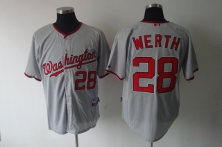 Washington Nationals #28 Jayson Werth Grey Stitched MLB Jersey