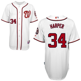 Washington Nationals #34 Bryce Harper White Cool Base Stitched MLB Jersey