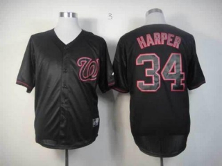 Washington Nationals #34 Bryce Harper Black Fashion Stitched MLB Jersey