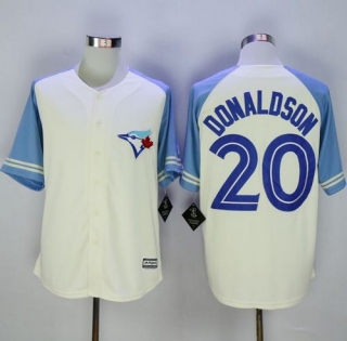 Blue Toronto Blue Jays #20 Josh Donaldson Cream Blue Exclusive New Cool Base Stitched MLB Jersey