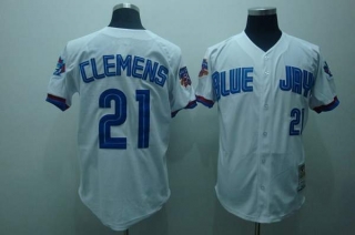 Mitchell And Ness Toronto Blue Jays #21 Roger Clemens Stitched White MLB Jersey