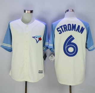 Blue Toronto Blue Jays #6 Marcus Stroman Cream Blue Exclusive New Cool Base Stitched MLB Jersey