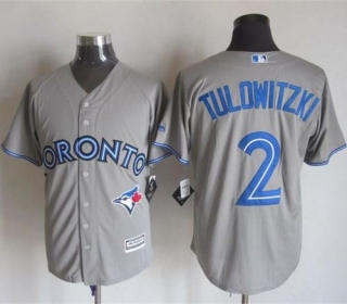 Toronto Blue Jays #2 Troy Tulowitzki Grey New Cool Base Stitched MLB Jersey