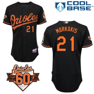 Baltimore Orioles #21 Nick Markakis Black Cool Base Stitched MLB Jersey
