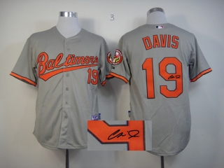 Autographed MLB Baltimore Orioles #19 Chris Davis Grey Cool Base Stitched Jersey